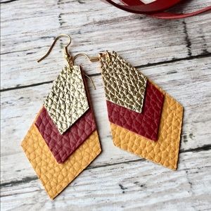 New handmade faux leather earrings